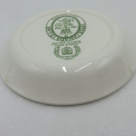 WOOD & SONS Upper Canada Village Green White Dish Farming Scene England - Picture 9 of 10